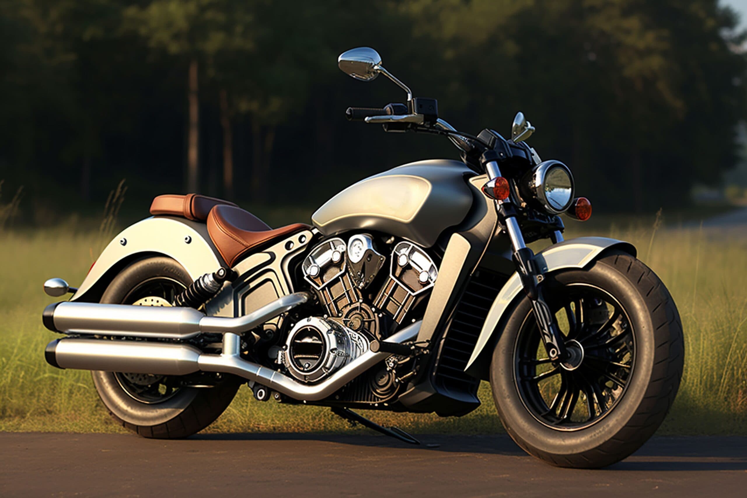 Moto estacionada (comprar moto cruiser)
