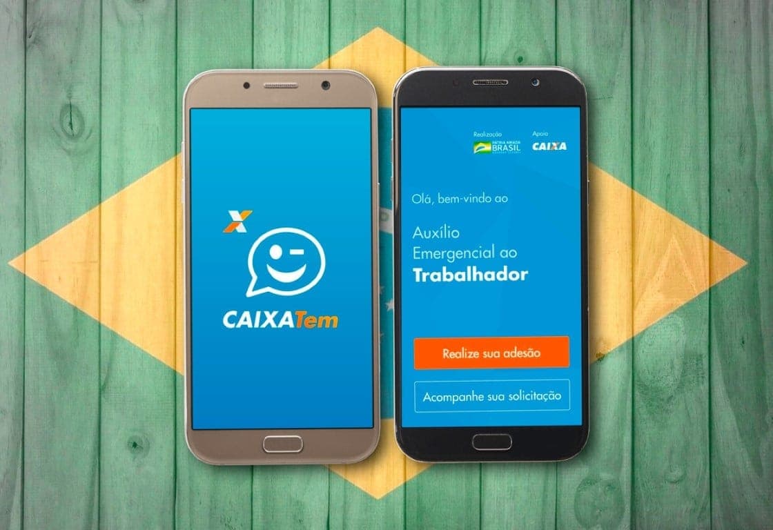 Caixa Tem: celular mostrando a tela inicial do app