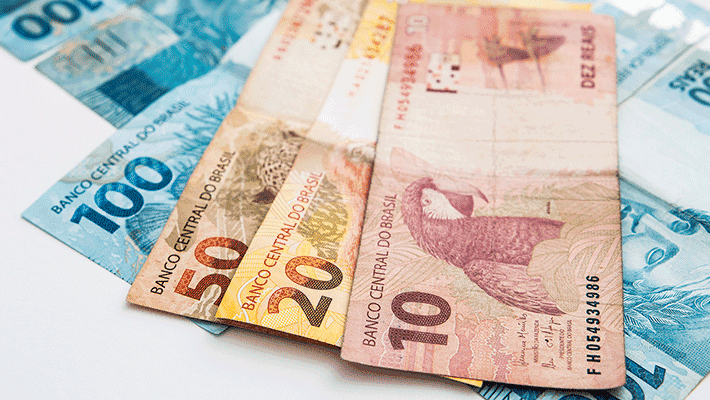 FGTS: notas de dez, vinte, cinquenta e cem reais