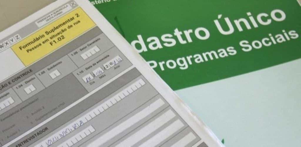 BPC: imagem mostra o formulário para inscrição no Cadastro Único.