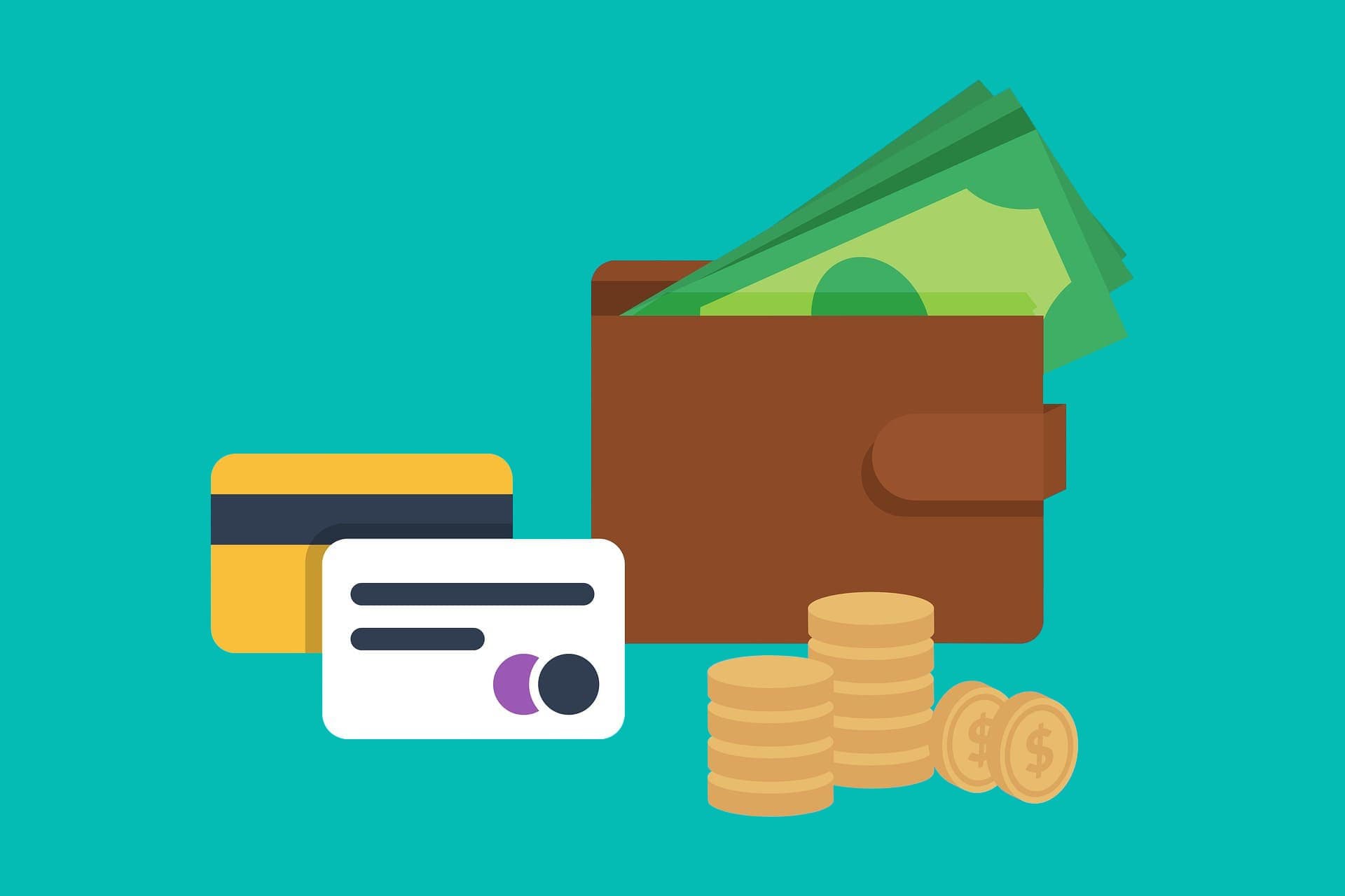 cartões e carteira com dinheiro (conta salário do Banco do Brasil)