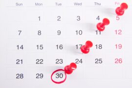 saque-aniversário: imagem de um calendário com números marcados